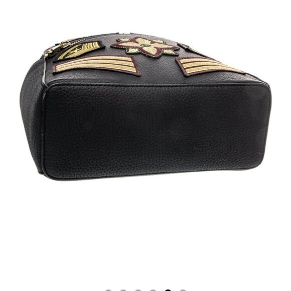 Henri Bendel Black Backpack with Gold and Red Embroidery main image 7
